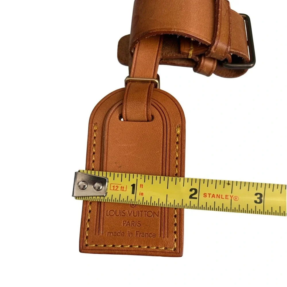Louis Vuitton Vachetta Leather Luggage Tag and Poignet Set Tan Made in France - Picture 8 of 8